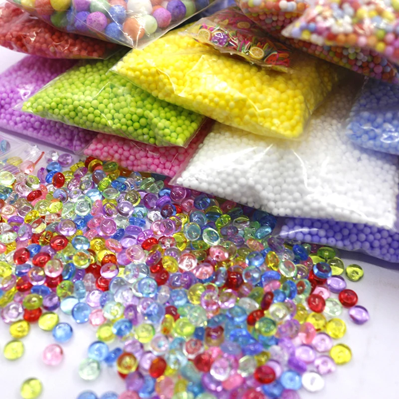 17 Pack DIY Snow Mud Particles Accessories Slime Balls Small Tiny Foam Beads For Floam Filler For DIY Supplies 7-9mm