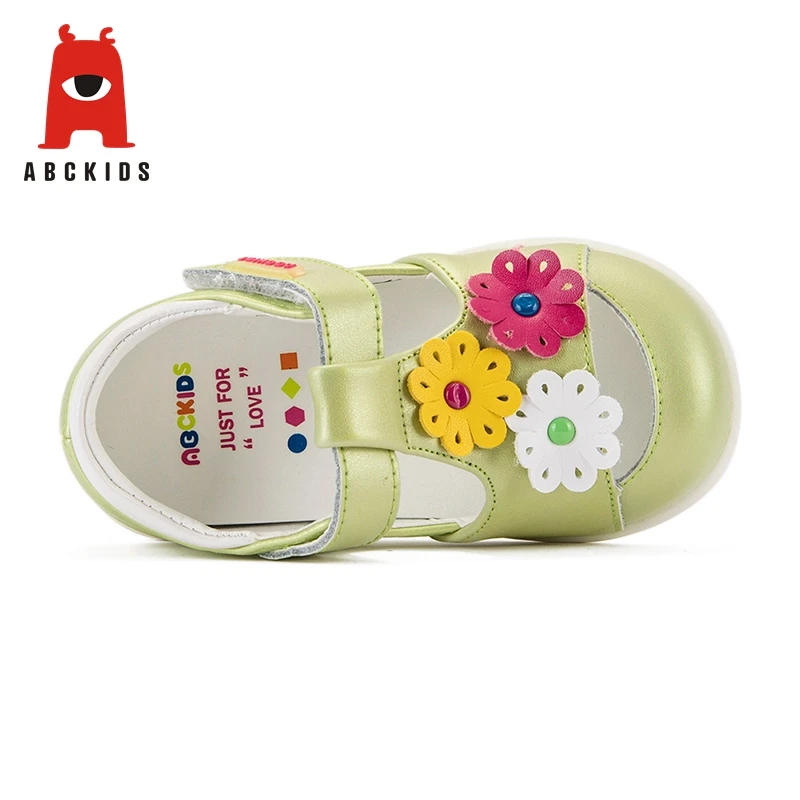 ABC KIDS Spring Children's Shoes for Girl Leather Shoes Breathable Anti-Slip Casual Walking Shoes with Floral Sneakers Soft 