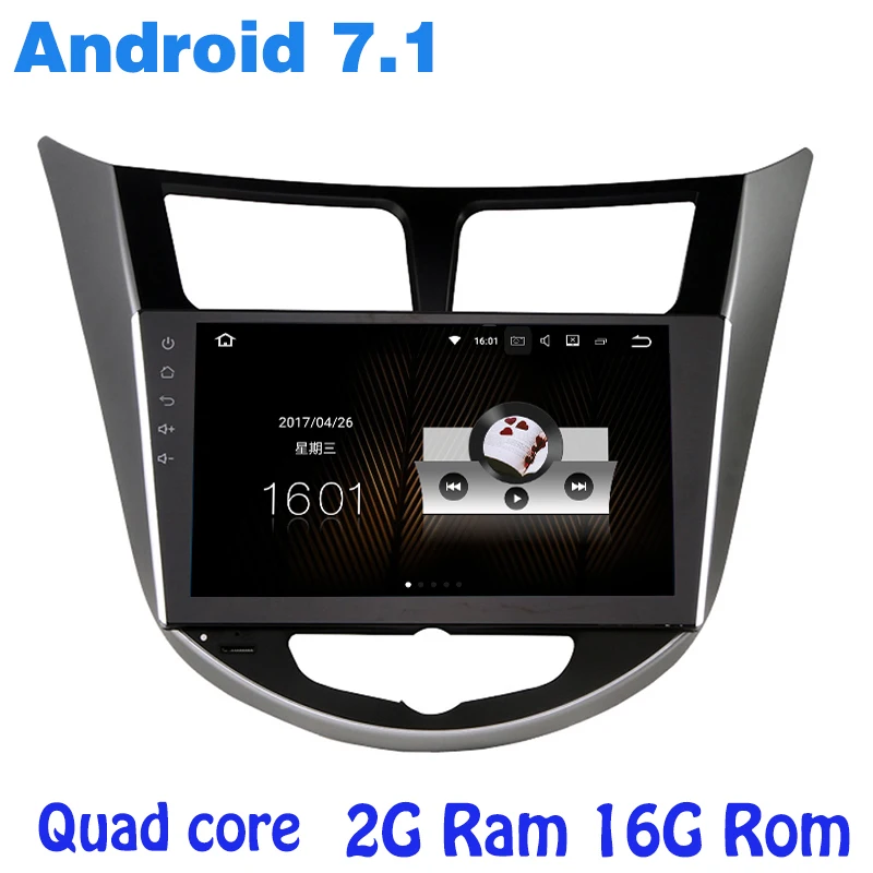 Quad core Android 7 1 car font b radio b font gps for hyundai Verna I25