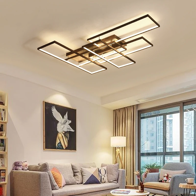 Neo Gleam Diy Coffee White Finish Rectangle Modern Led Ceiling