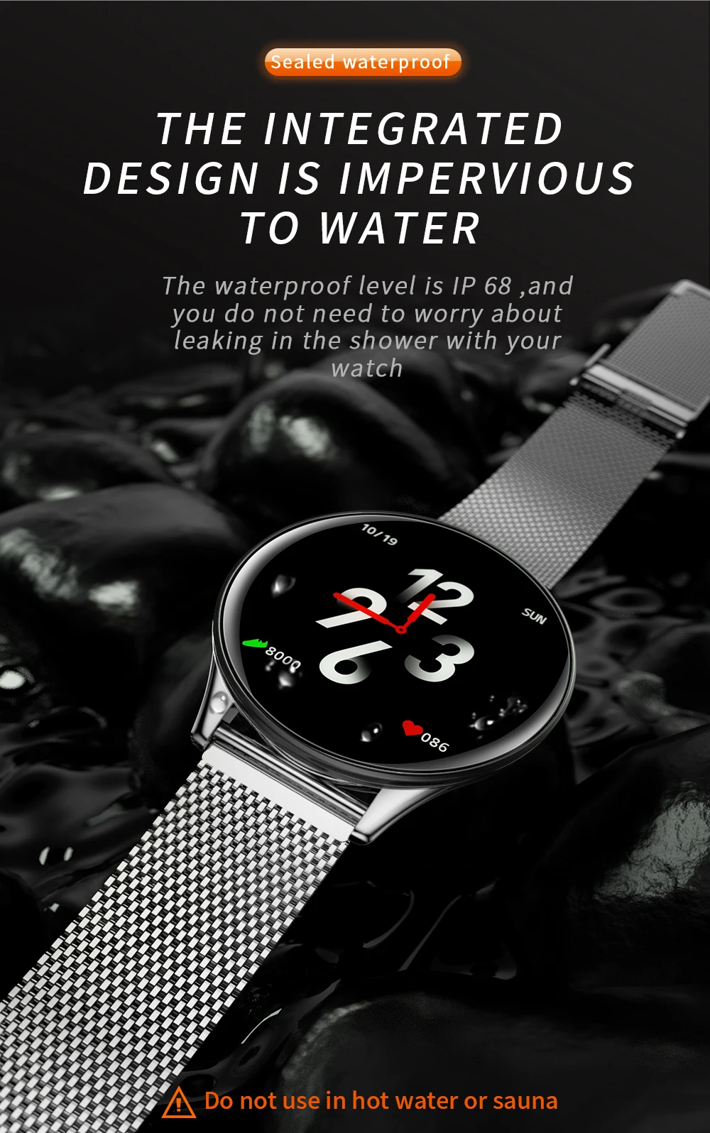 SN58 Смарт-часы Для мужчин ip68 Водонепроницаемый монитор сердечного ритма активности Фитнес трекер Для мужчин женские умные часы для Android IOS