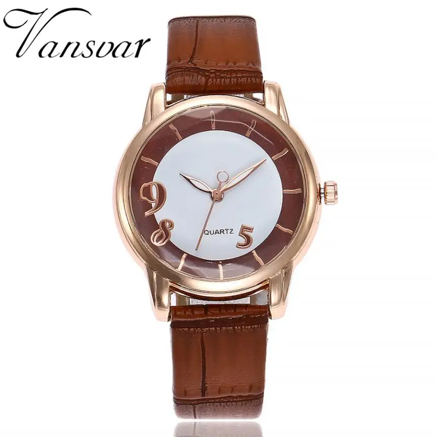 vansvar font b Women s b font Casual Quartz Leather Band Newv Strap font b Watch