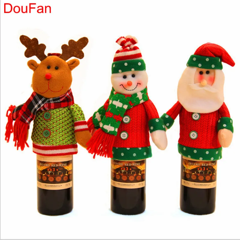 DouFan 1 шт. крышка для бутылки с красным вином новый год украшения рождественской