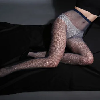 

SVOKOR Women Stocks Sparkle Rhinestone Fishnets Sexy Stockongs High socks long socks women