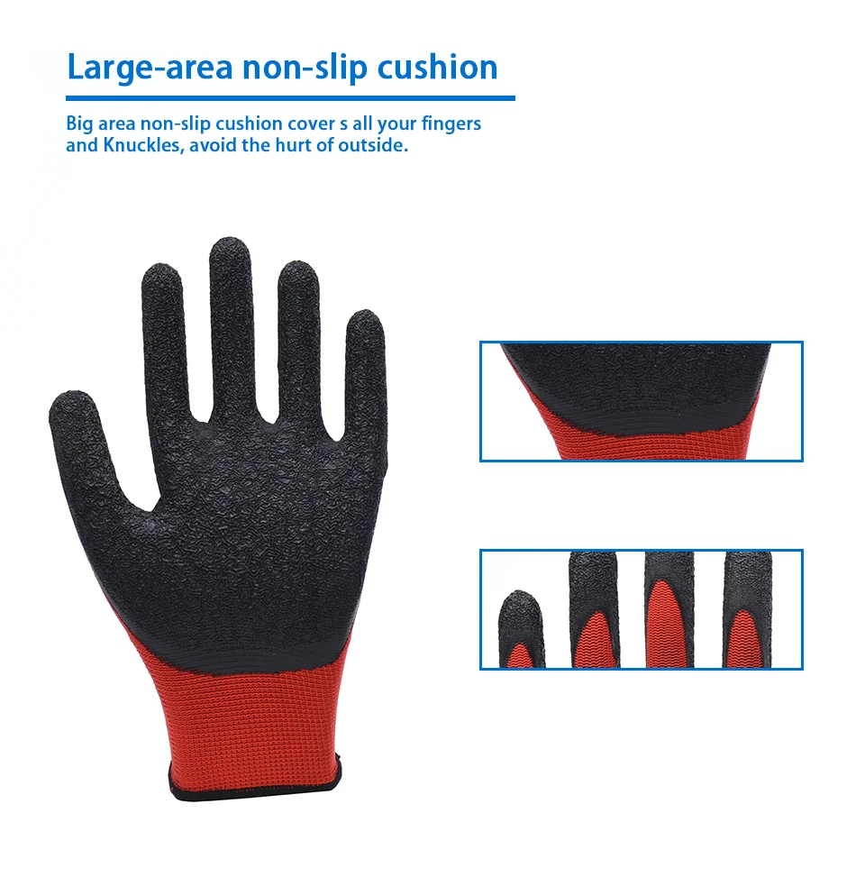 Smлатексные перчатки из микротонкого пеноматериала, безопасные фабричные перчатки для работы вне дома, мужские перчатки красного цвета
