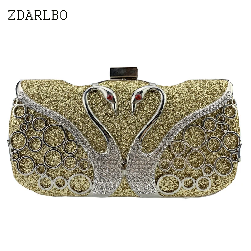 

Luxury Crystal Bags Women Evening Bags Rhinestone Swan Clutch Bags Luxury Handbags Women Bags Designer