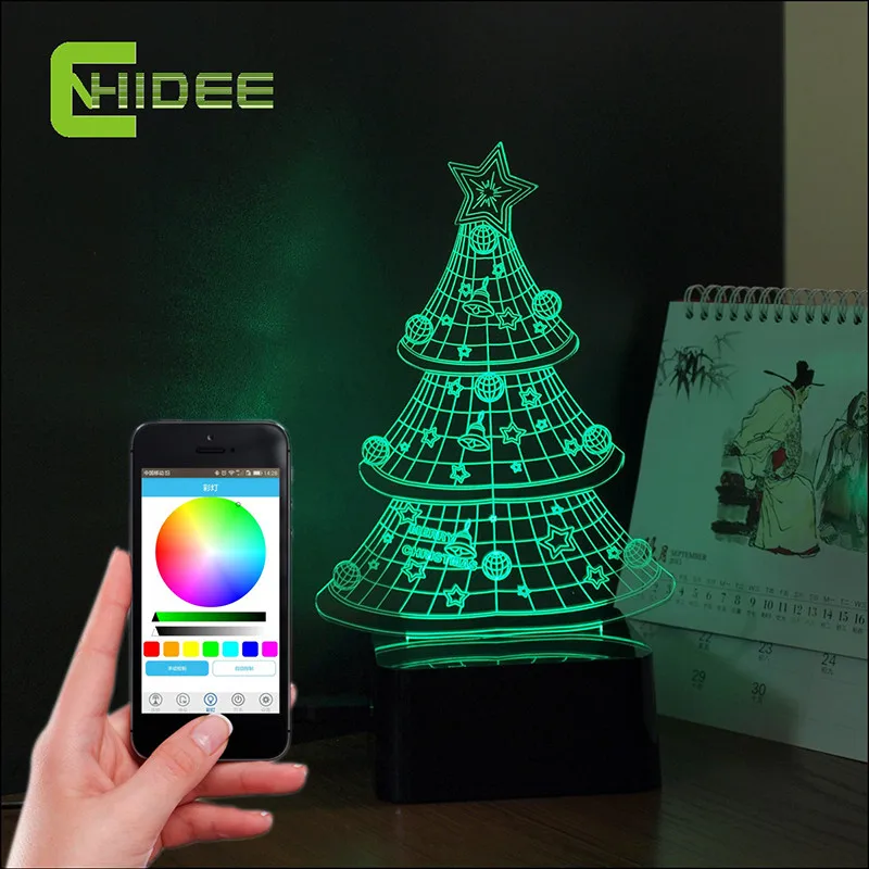 Creative Gifts 3D Music Led Lampara Christmas Tree Atmosphere Party Bluetooth Speaker Night Light Baby Sleeping USB Nightlight | Освещение