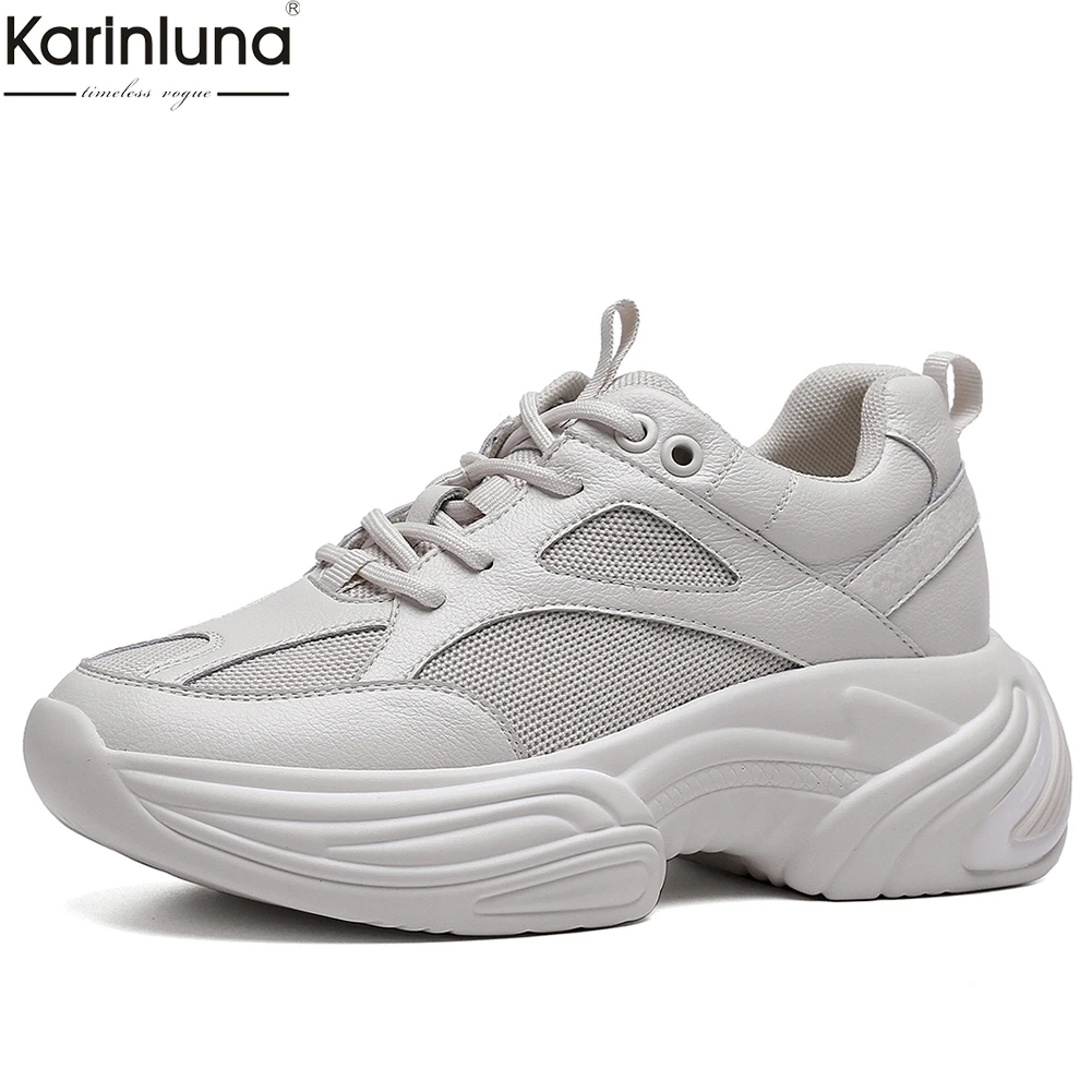 

Fashion Genuine Leather INS hot style air mesh Shoes Woman Sneakers leisure comfortable Woman Shoes Women chunky Sneakers