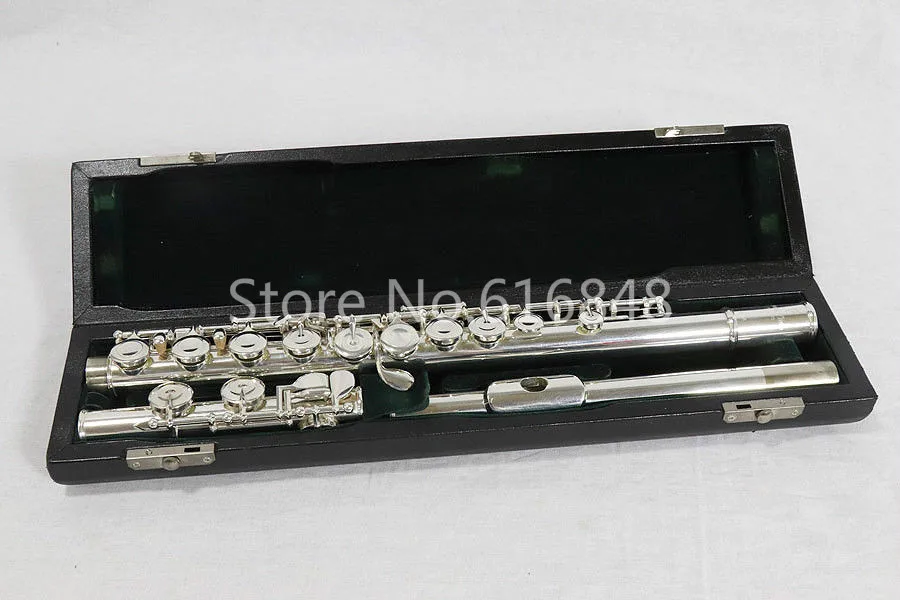 

Pearl PF-525 E Flute C Tune 16 Keys Holes Closed Quality Silver Plated Body Flute Brand Musical Instrument With Case Accessories