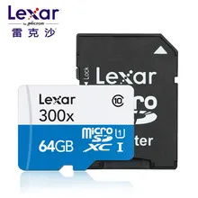2017 Original Lexar Promotion Pen Drive 45mb/s 300x Micro sd 16g 32g 64g Micro sdxc Tf Memory Card Adapter For Tablet Camcorder