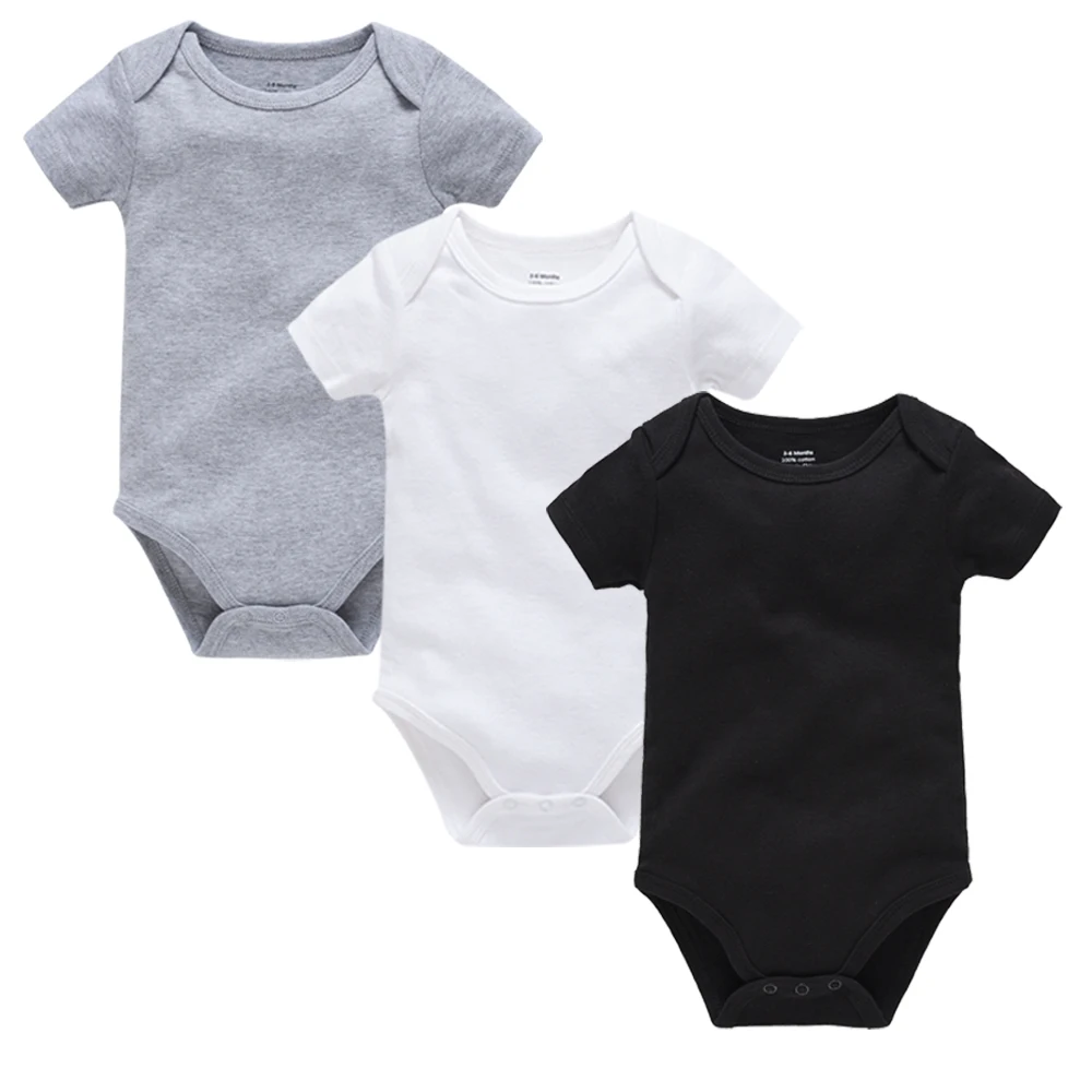 

2019 Solid Baby Clothes Short Sleeve Summer Wear Cotton Colorful Baby Boys Romper roupa de bebes