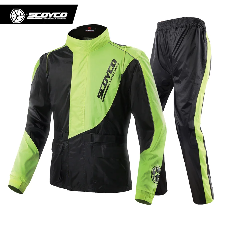 

SCOYCO Waterproof Riancoat Suit Reflective Motorcycle Clothing Protective Jacket Black Mesh Moto Jacket And Motorcycle Pants