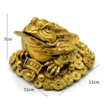 

New Small Three Legged Money for Frog Fortune Brass Toad Chinese Coin Metal Craft Home Decor Gift