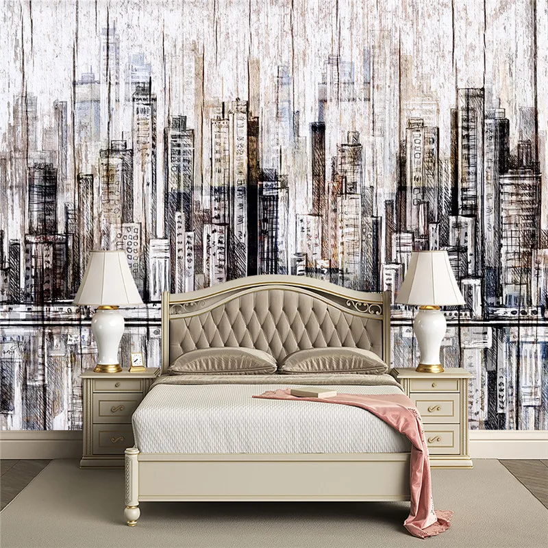 Professional custom 3D wallpaper mural modern urban architecture series - high-grade waterproof material Professional custom 3D wallpaper mural modern urban architecture series - high-grade waterproof material