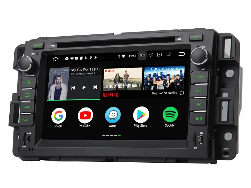 Discount 7" Android 8.0 Oreo OS Car DVD Multimedia Navigation GPS Radio for Buick Enclave 2008-2012 with Split Screen Mode Support 1