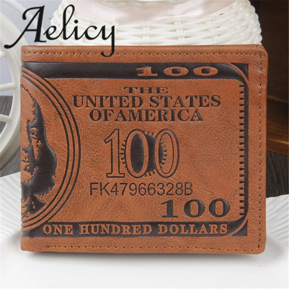 Aelicy 2018 Лидер продаж модные мужские бумажники с узором в виде купюр долларах США