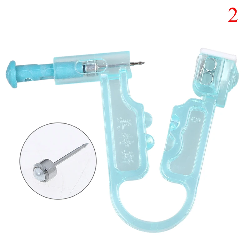 Disposable Healthy Safety Asepsis Nose Ear Studs Piercing Gun Piercer Tool Fashion Body Jewelry Gifts Accessories - Окраска металла: 2