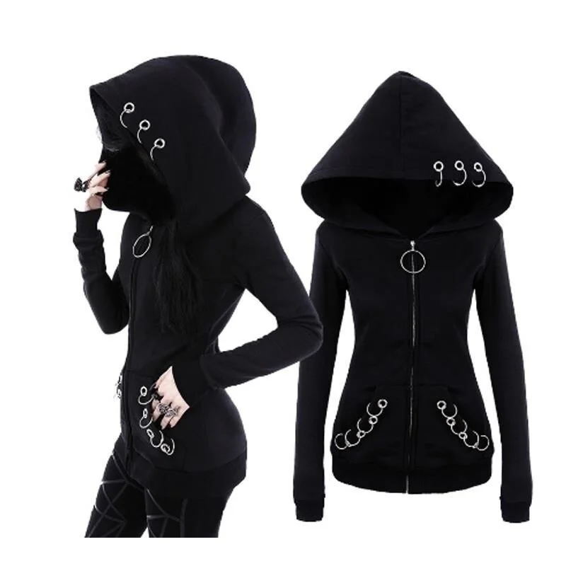 Dark Aesthetics Gothic Long Sleeve Print Hoodie Sweater