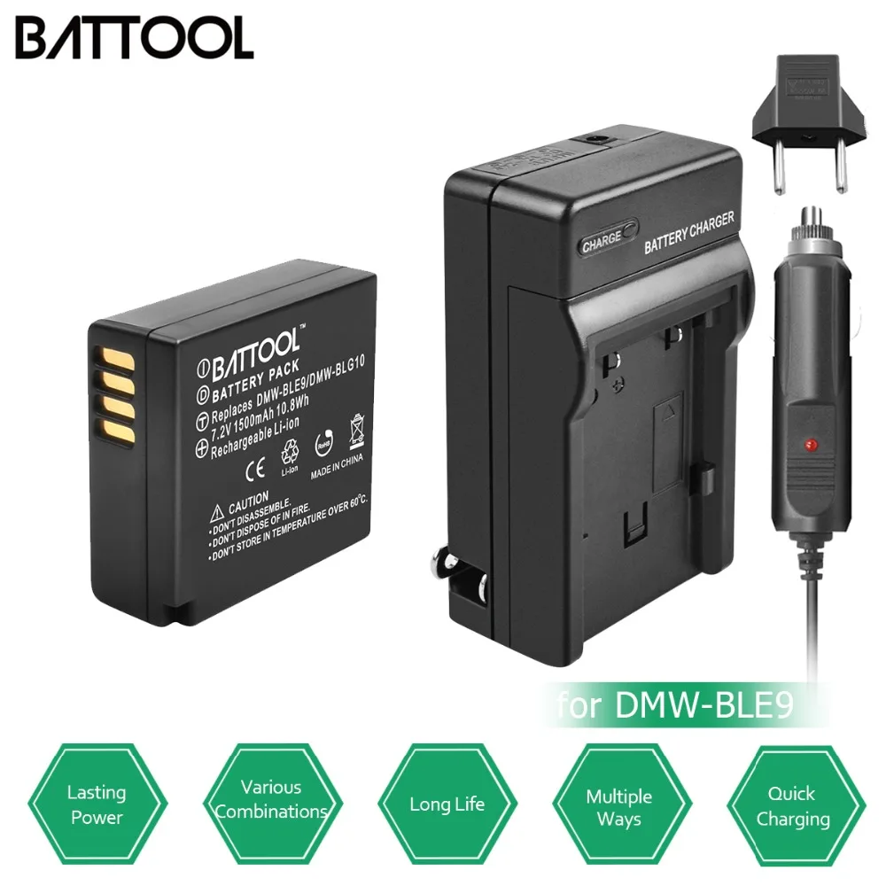1X DMW BLG10 BLG10 DMW BLE9 BLE9 Rechargeable Battery+Battery Charger
