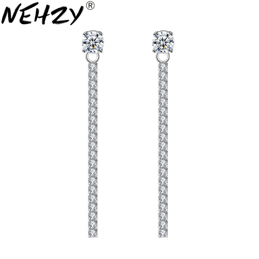Женские серьги подвески из серебра 925 пробы с искусственным жемчугом|luxury crystal