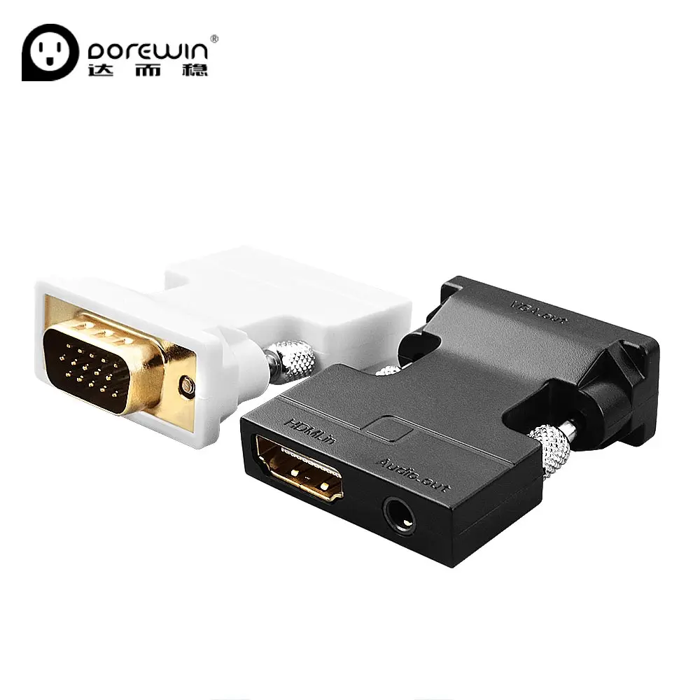 Dorewin HDMI to VGA Adapter Male to Female Converter 15pin 1080P with 3