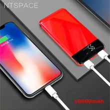 10000 мАч Внешний блок питания ЖК-дисплей Портативный двойной USB порты, для мобильных телефонов Зарядка для iPhone Xs Xiaomi samsung