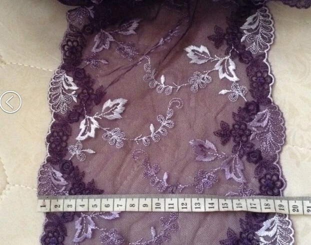 

17 STYLE Top quality 14-27cm soft nylon net base dyed yard polyester embroidery lace trim,XERY10516A