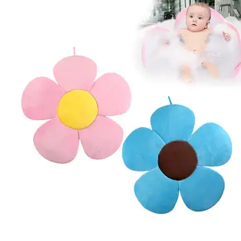 

New Sun Flower Newborn Bath Mat Baby Blooming Sink Bath Shower Tub Newborn Safety Petal Pad Infant Floral Plush Cushion Bath Mat
