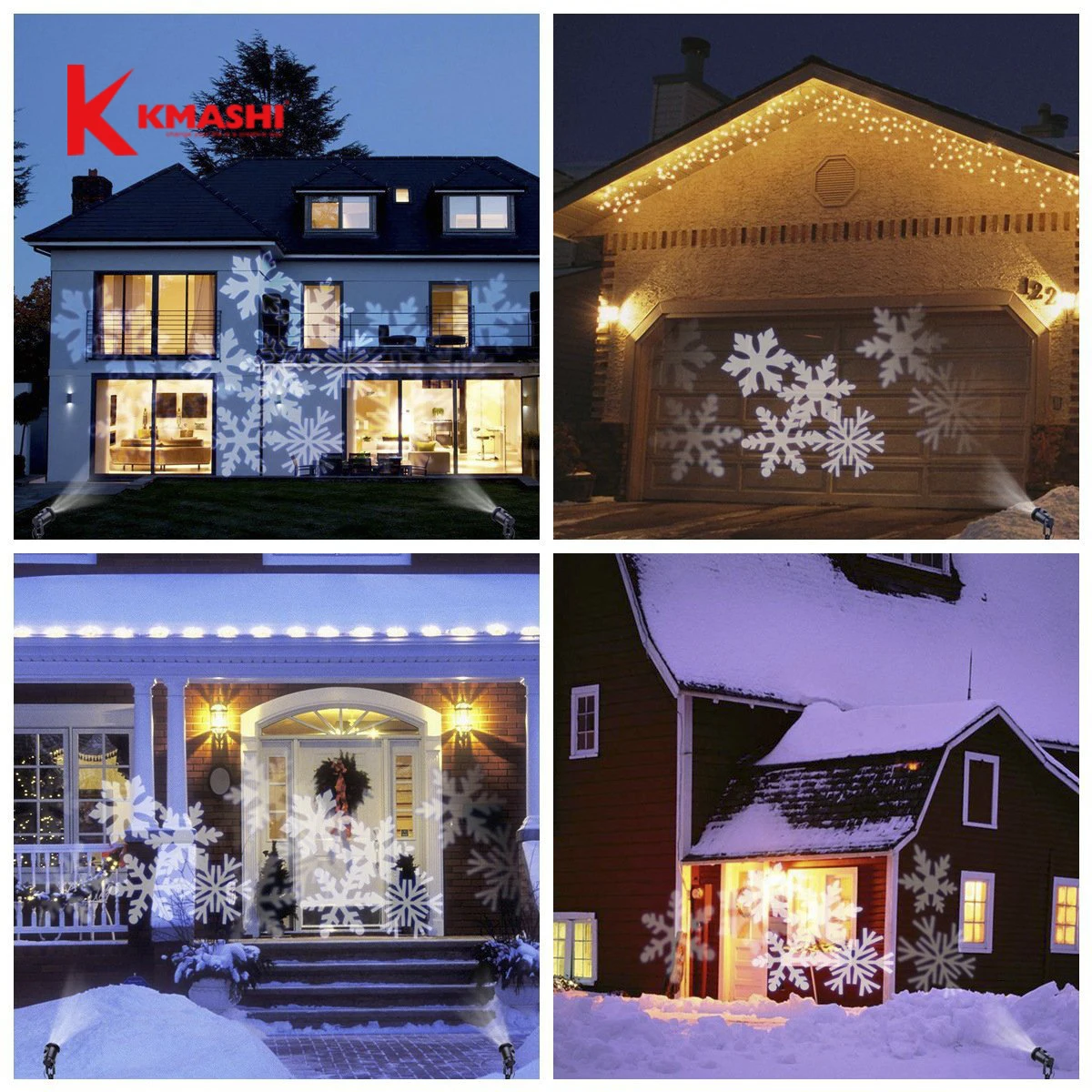 kmashi christmas light projector light spotlight 4pics dynamic light white christmas light projector