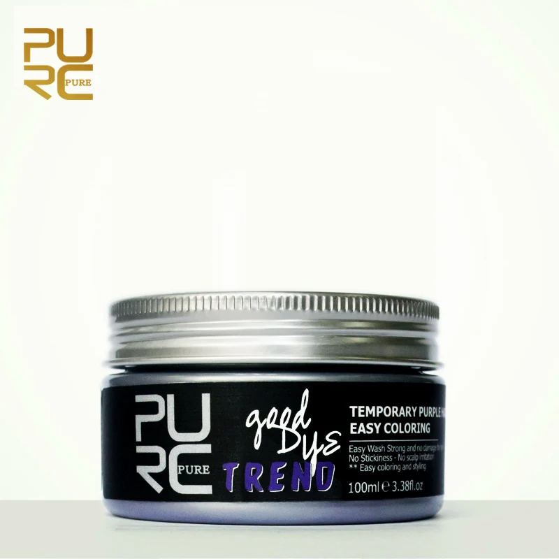 PURC Fashion Style Disposable Hair Colour Dye Temporary Non-toxic DIY Hair Color Cream Washable One-time Hair Dye Wax Purple PURC Fashion Style Disposable Hair Colour Dye Temporary Non-toxic DIY Hair Color Cream Washable One-time Hair Dye Wax Purple