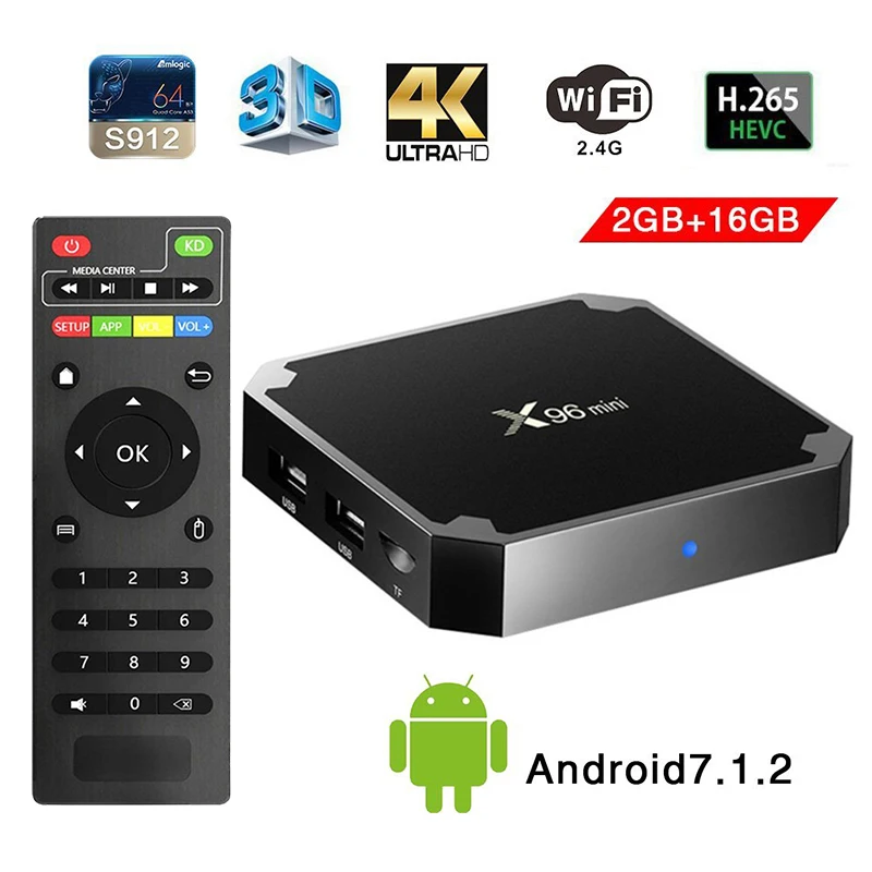 Rovtop X96 Мини Android 7 1 ОС 4K Смарт ТВ приставка 2 Гб 16 Amlogic S905W четырехъядерный X96mini ГБ 8 WiFi
