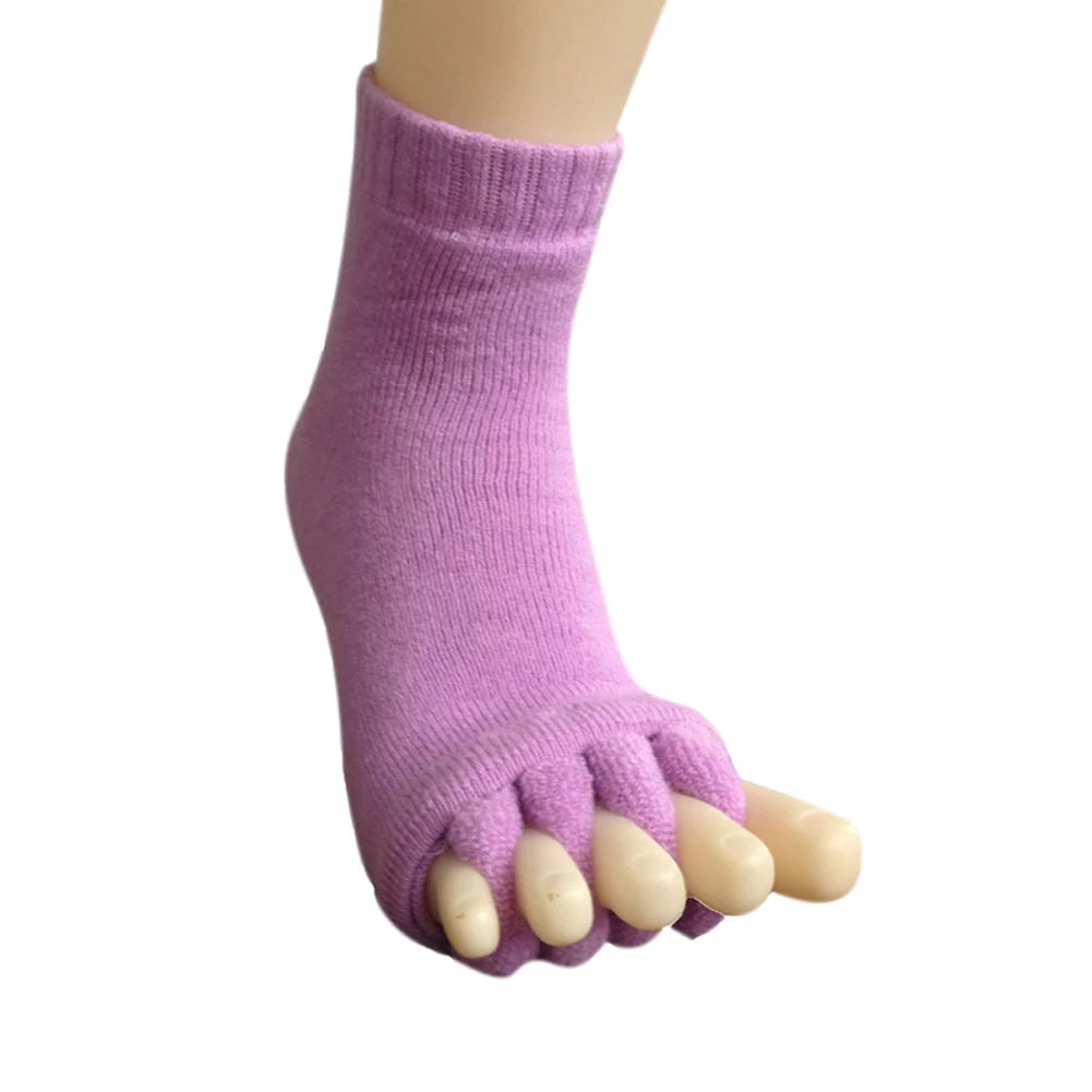 Высокие мужские и женские спящие Здоровье Уход на ногами Массаж ног носки пять пальцев компрессионные для мужчин t Йога носки DOG88 - Цвет: Фиолетовый