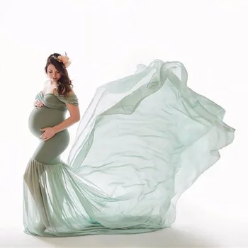

2019 New Fashion Pregnant Womens Off Shoulder Maxi Dress Gown Photography Maternity Photo Shoot Cute Solid Dress Summer