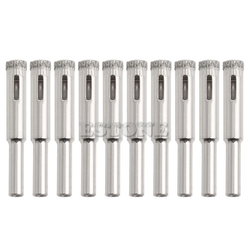 Goede Nieuwe 10 stks 5mm 6mm 8mm 10mm 12mm Diamant Kernboren Hole Saw glazen Tegel Keramische Marmer