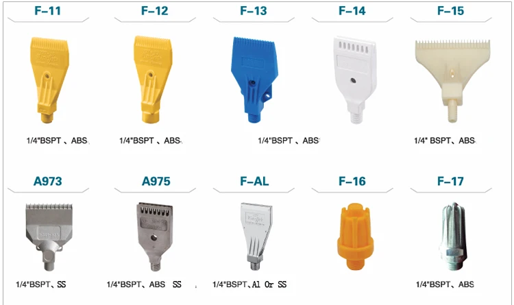 50 шт./лот) 1/" BSPT размер резьбы, материал ABS, 727-15плоские ветровые струйные воздушные насадки