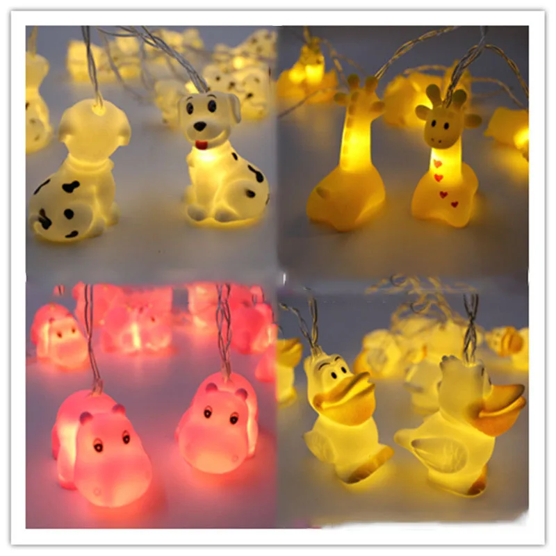 

Duck/Dog /Giraffe/ Hippo Night lamp Christmas Garland Fairy String Lights for Kid Children's Room Party Wedding Decoration