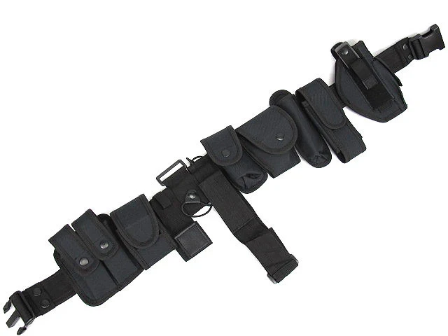 Cinturones de Servicio de Policía tácticos 10 en 1 con funda de pistola,  bolsa de linterna, bolsa de revista, juegos de funda de esposas, cinturón  de cocina de utilidad militar - AliExpress
