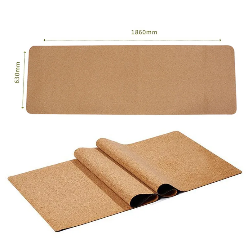 Black Cork TPE Yoga Mat Eco Friendly Non Slip 183cm 61cm 5 6mm Pilates Mat Tapis