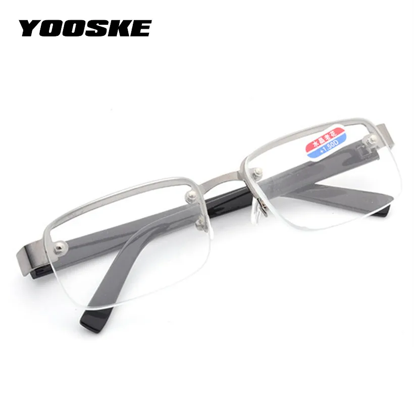 YOOSKE gafas de lectura de lentes de cristal de estilo clásico sin montura simple para hombres y mujeres gafas Unisex YOOSKE gafas de lectura de lentes de cristal de estilo clásico sin montura simple para hombres y mujeres gafas Unisex