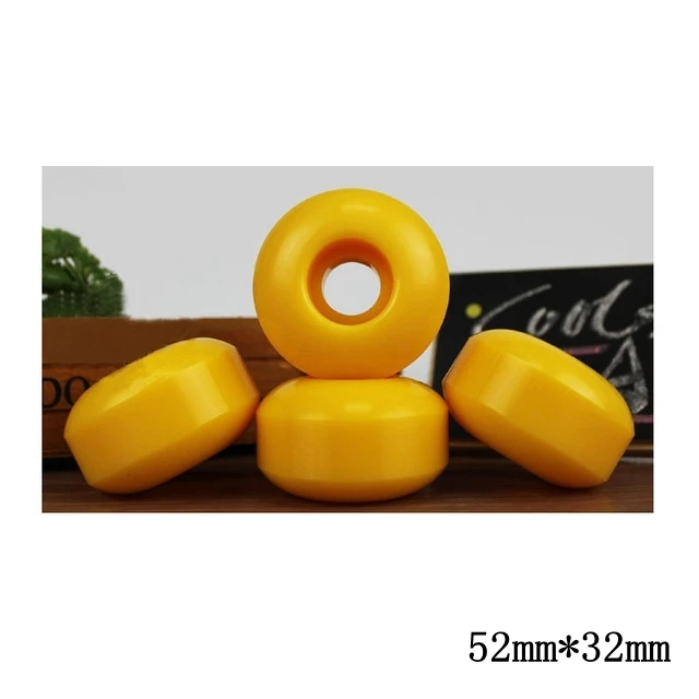 Yellow Лучшая 4 шт скейтборд колеса 95A двойные коромысло колеса 52 мм* 32 мм PU Понижающие скорости раздвижные колеса - Цвет: Yellow