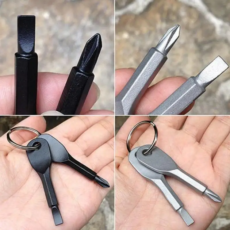 

Hoomall Screwdriver Set Stainless Keychain EDC Outdoor Multifunction Pocket Tool Screwdriver Set Hand Tools Electrician