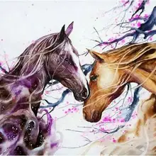 Картина из страз с изображением лошади любовь 5d алмазная вышивка распродажа квадратная дрель полная вышивка на заказ фотографии Стразы Декор