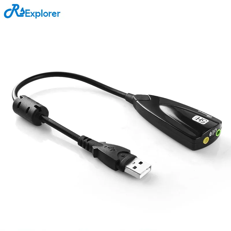 Usb звуковая карта 7 1 адаптер 5HV2 3D Аудио гарнитура микрофон 3 5 мм для портативных ПК