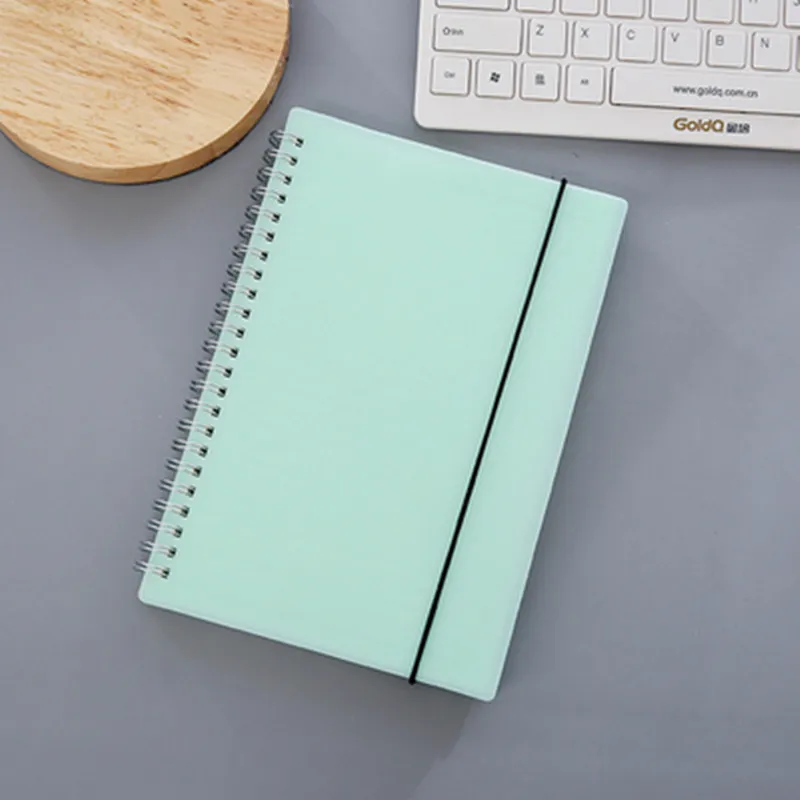 

Transparent Color PP Material Cover Silver Double Coil Ring Spiral Notebook Paper A6 Dot Blank Grid Line Inside Paper Notepad
