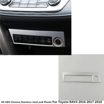 

For Toyota RAV4 2016 2017 2018 ABS chrome car control Socket Charge cigarette smoke lighter switch frame lamp Stick trim 1pcs