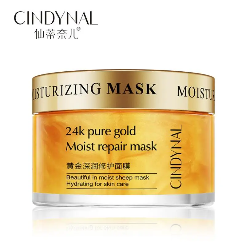 

Mask for the Face Skin Care 24K Pure Gold Moist Repair Face Mask Hydration Moisturizing Shrink Pores Sleeping Mask