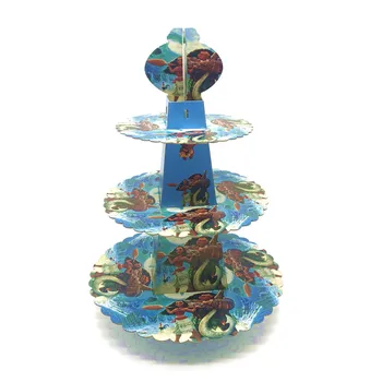

1Set/Lot Moana Cartoon Cake Stand Theme Baby Shower Dessert Stand Three Layers Cake Stand Happy Birthday Party Decoration