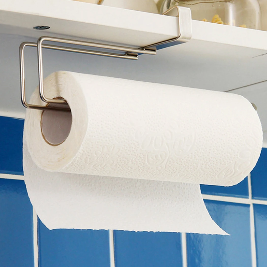 Kitchen Paper Holder Hanger Tissue Roll Towel Rack Bathroom Toilet Sink