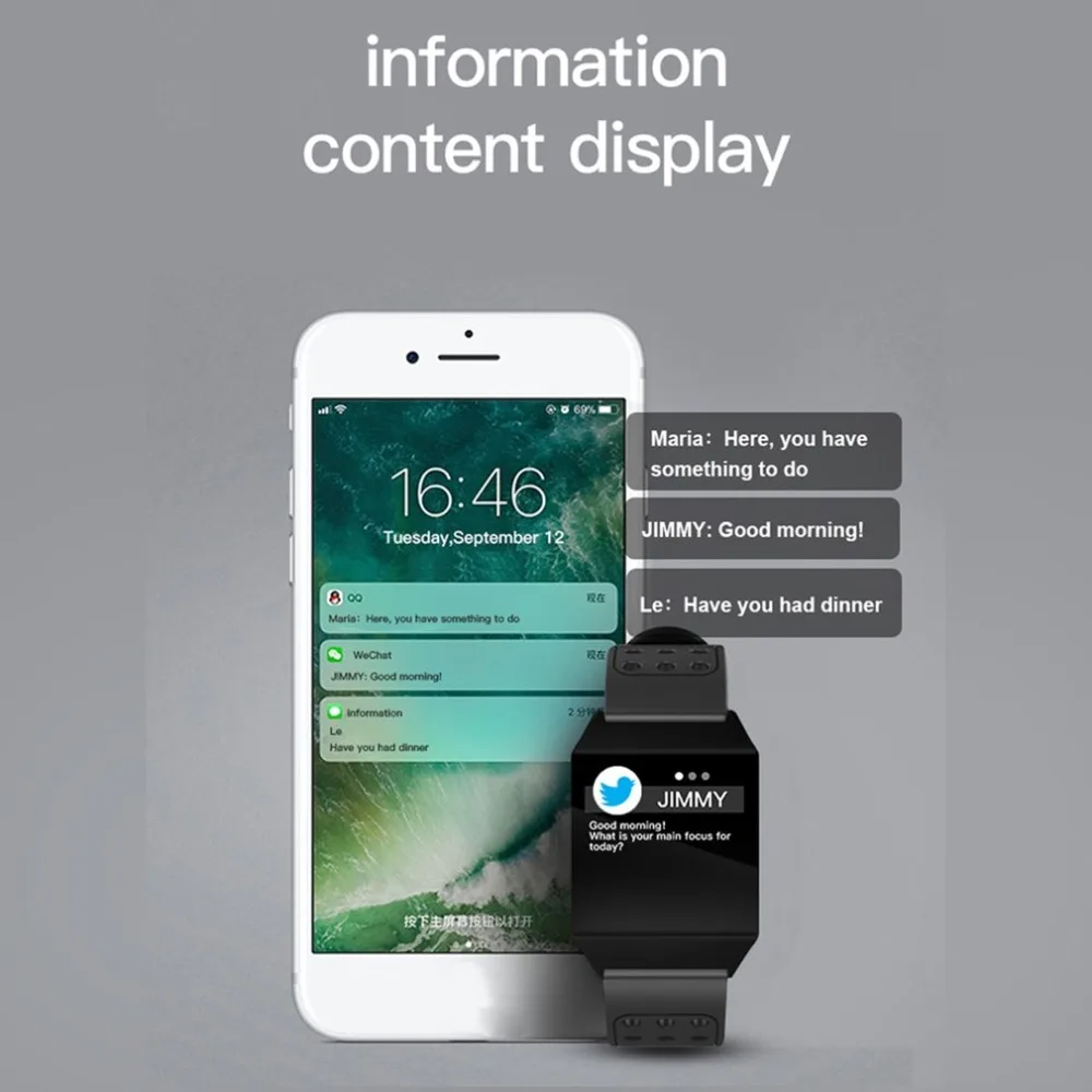 Intelligent Smart Bracelet Sports Bluetooth  Heart Rate Tracking Blood Pressure Monitoring Smart Phone Wristband outdoor clock