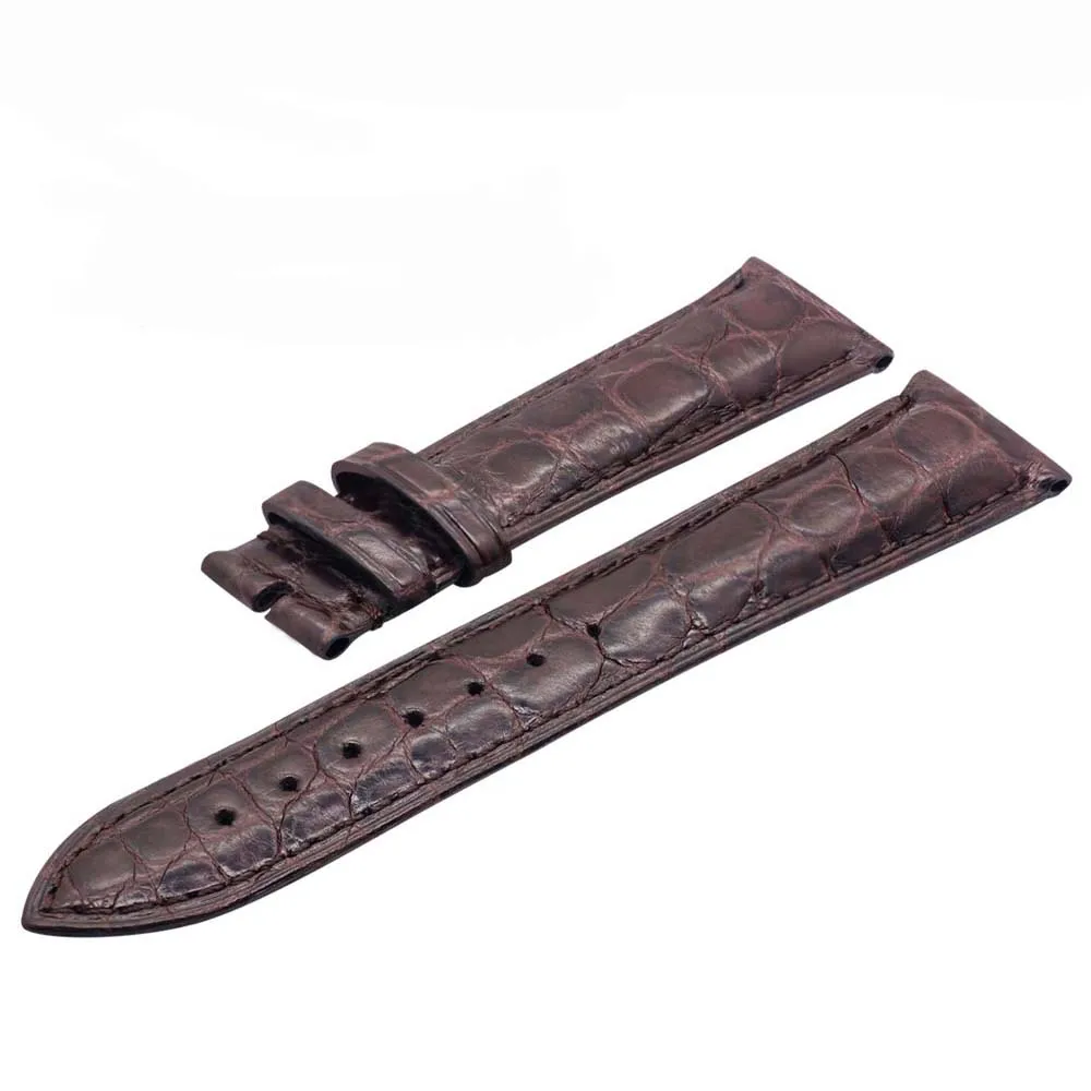 ZLIMSN двойной ремешок из крокодиловой кожи быстрая установка коричневый черный для мужчин и женщин роскошный ремешок для часов размер 18 мм 20 мм 22 мм - Цвет ремешка: brown